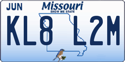 MO license plate KL8L2M