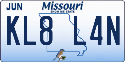 MO license plate KL8L4N