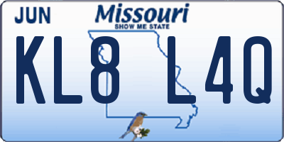 MO license plate KL8L4Q