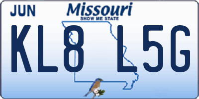 MO license plate KL8L5G