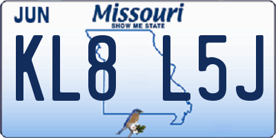 MO license plate KL8L5J