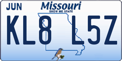 MO license plate KL8L5Z
