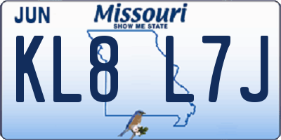 MO license plate KL8L7J