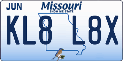 MO license plate KL8L8X