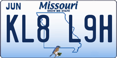 MO license plate KL8L9H