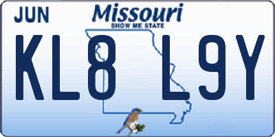 MO license plate KL8L9Y
