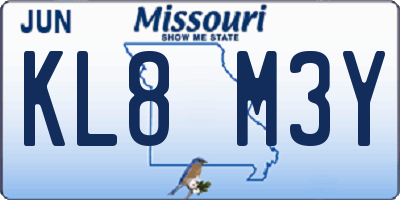 MO license plate KL8M3Y