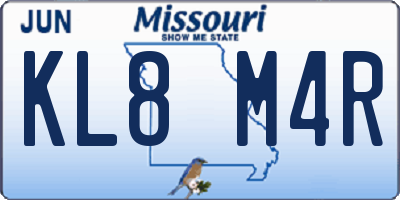 MO license plate KL8M4R