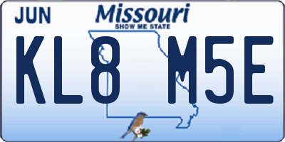 MO license plate KL8M5E