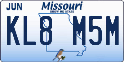 MO license plate KL8M5M