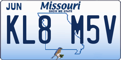 MO license plate KL8M5V