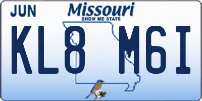 MO license plate KL8M6I