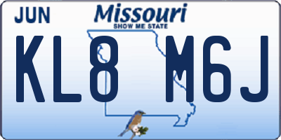 MO license plate KL8M6J