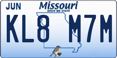 MO license plate KL8M7M