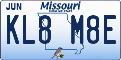 MO license plate KL8M8E