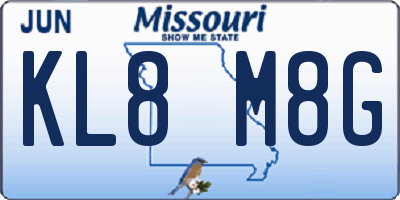 MO license plate KL8M8G