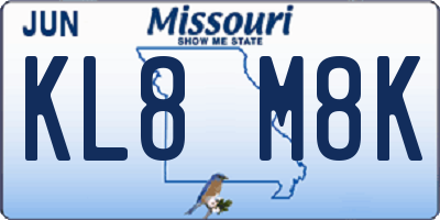 MO license plate KL8M8K