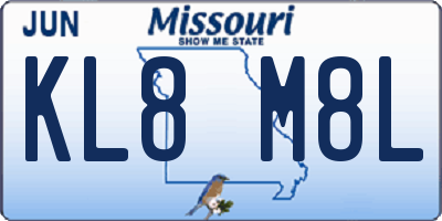 MO license plate KL8M8L