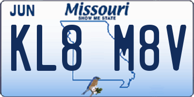 MO license plate KL8M8V