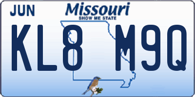 MO license plate KL8M9Q