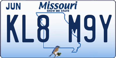 MO license plate KL8M9Y