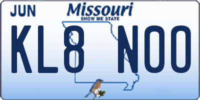 MO license plate KL8N0O