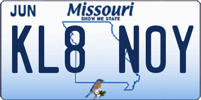 MO license plate KL8N0Y