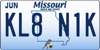 MO license plate KL8N1K