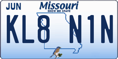 MO license plate KL8N1N