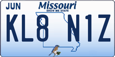 MO license plate KL8N1Z
