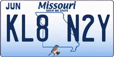 MO license plate KL8N2Y
