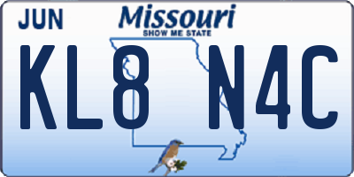 MO license plate KL8N4C