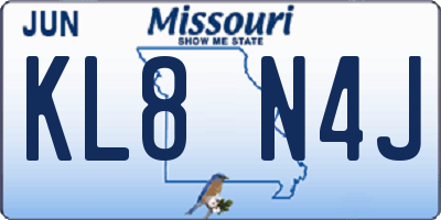 MO license plate KL8N4J