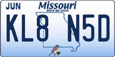 MO license plate KL8N5D