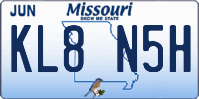 MO license plate KL8N5H