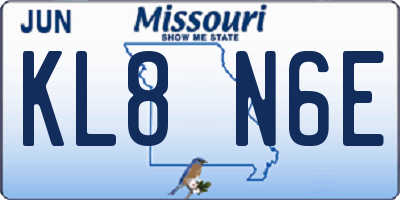 MO license plate KL8N6E