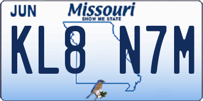 MO license plate KL8N7M