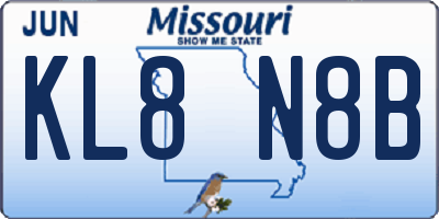 MO license plate KL8N8B