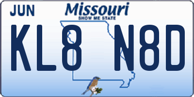 MO license plate KL8N8D
