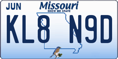 MO license plate KL8N9D