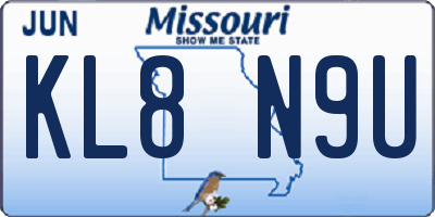 MO license plate KL8N9U