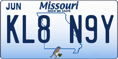 MO license plate KL8N9Y