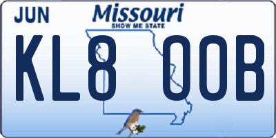 MO license plate KL8O0B