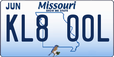 MO license plate KL8O0L