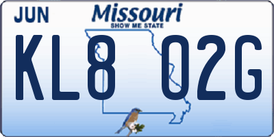 MO license plate KL8O2G