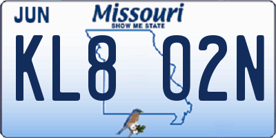 MO license plate KL8O2N
