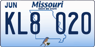 MO license plate KL8O2O