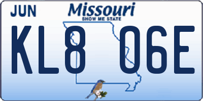 MO license plate KL8O6E