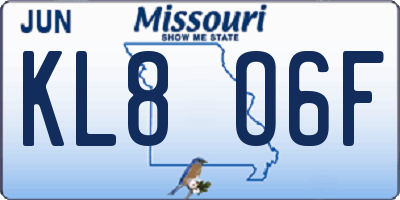 MO license plate KL8O6F