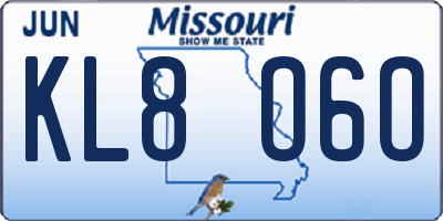 MO license plate KL8O6O
